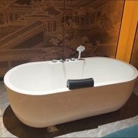 ราคา tub อ่างอาบน้ำตั้งพื้น Oval Freestanding Bathtub สีขาวดีไซน์หรูหรา ขนาดใหญ่ สำหรับห้องน้ำ (55758664836)