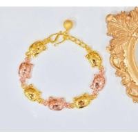 ราคา สร้อยข้อมือ สร้อยข้อมือชุบทองแท้ 100% เศษทองคำแท้ สร้อยหุ้มทอง ชุบทอง 24K (ไม่ลอก ไม่ดำ) (19123325645)