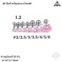 ราคา #เพชรกลม ชมพู CZต่างหูเงินแท้ จิวหูเพชรCZ⭐(ราคา 1คู่) เงินแท้ 92.5% ตามมาตฐานสากลไม่ลอก ไม่แพ้ ไม่คัน ส่งจากไทย (47856303456)