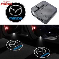 ราคา 1/2 ชิ้น Mazda คาร์บอนไฟเบอร์ โคมไฟติดประตูรถยนต์ LED HD ไร้สาย โคมไฟโปรเจคเตอร์ LED ติดรถยนต์ สำหรับ Mazda 2 3 CX5 CX30 CX8 CX3 Mazda2 6 5 CX9 BT50 (29529854647)