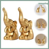 ราคา [W&X] 1 คู่ช้างเครื่องประดับเรซิ่นรูปปั้นยกลําต้นตกแต่งคู่หุ่นบ้านครบรอบตกแต่ง (48207124213)