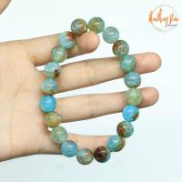 ราคา Aomthong กำไลหิน เกล็ดมังกร สีฟ้า Crackle Agate ขนาด 10 มม. แต่งสี หินมงคล หินสีฟ้า หินสี กำไลหินนำโชค (6053702968)