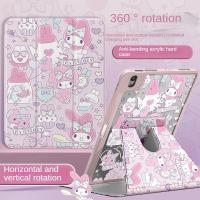 ราคา [iPad Pro 11 ] เคสอะคริลิค ลายการ์ตูนเค้ก Sanrio พร้อมช่องใส่ปากกา 360 สําหรับ iPad Air 5 10.9 Pro 11 10th 9th 8th Gen 7th 10.2 Mini 6 ° เคส iPad หมุนได้ (24018317626)