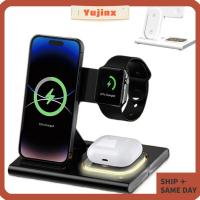 ราคา แท่นชาร์จ YUJINX, ที่ชาร์จไร้สายแบบแม่เหล็ก 30W, สถานีชาร์จเร็วแบบพับได้ 3-in-1 สําหรับโทรศัพท์/นาฬิกา/หูฟัง (50108656055)