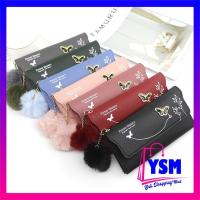 ราคา YSM LONG กระเป๋าสตางค์ผู้หญิง ฟรี POMPOM DOUBLE BUTTERFLY LONG WALLET KOREAN FASHION WALLET (29237643598)