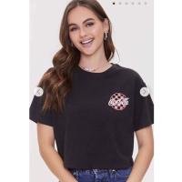ราคา Coca เสื้อครอปสีดําสองด้าน เสื้อปีกค้างคาว (25827949195)