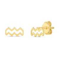 ราคา Nathalias NY ต่างหูราศีกุมภ์ รุ่นสตั๊ดคลาสสิค ทองคำแท้ 14K Aquarius Earrings | ไม่ชุบ ไม่ลอก ทองเค เสริมดวง สายมู (24666667174)