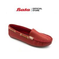ราคา *Best Seller* Bata LADIES'CASUAL รองเท้าลำลองส้นแบนแฟชั่น MOCCASINE แบบสวม ปิดส้น สีแดง รหัส 5515596 (4625787958)
