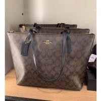 ราคา พร้อมส่ง แท้ % New Coach ZIP TOP TOTE IN SIGNATURE CANVAS (COACH 4455) IM/BROWN BLACK (10344086085)