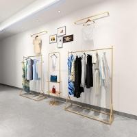 ราคา ไม้แขวนเสื้อสำหรับร้านขายเสื้อผ้าโดยเฉพาะ ราวแขวนโชว์สินค้าสีทอง ราวแขวนแสดงสินค้าแบบตั้งพื้น ราวแขวนเสื้อผ้าเด็ก (45352937065)