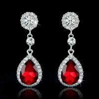 ราคา TANITTgemsต่างหูเงินประดับคริสตัลออสเตรียทรงหยดน้ำสำหรับออกงาน (8506690379)