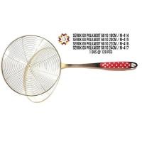 ราคา หนาตักทอด/Polka Dot Handle Scoop/สแตนเลสทําอาหารกรองน้ํามัน/Parabolic Scoop 24 ซม.CONTENTS 12 ชิ้น (25858732914)