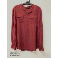 ราคา (Used) เสื้อคอจีน แขนยาว สีเชอรี่ (Classify Collection แบรนด์แท้) (16293081233)