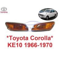 ราคา ไฟแก้ม 12V TOYOTA COROLLA KE10 1966 - 1970 KE11 KE15 KE16 KE18 ไฟเลี้ยว ฝาส้ม โตโยต้า โคโรล่า เคอี10 พร้อมขั้วและหลอดไฟ (29677074019)
