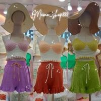 ราคา พร้อมส่งไหมพรมถัก ไหมพรมคล้องคอ ไหมพรมสายเดี่ยว บราถักไหมพรม (16539395094)