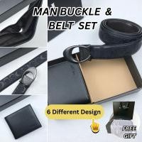 ราคา COACH Mens Short Wallet & Belt Set Box / Leather Belt Pin Buckle Belt (40163842920)