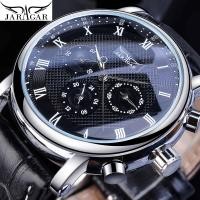 ราคา JARAGAR นาฬิกา Black Mens Mechanical Automatic 6 Hand Analog Calendar สายหนังนาฬิกาธุรกิจมีสไตล์ ของขวัญสําหรับผู้ชาย (42179851326)