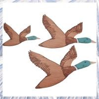 ราคา 3 ขนาด Mallard เป็ด Wall Art Rustic Flying Birds Wall Decor แกะสลักไม้ Wall Art สําหรับ Home (55206395005)