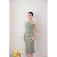 ราคา เดรสออกงานทรงไหล่เบี่ยง สีเขียวมิ้นท์ ไซส์ S (29417325153)