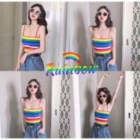 ราคา เสื้อสายเดี่ยวลายสายรุ้งน่ารักเซ็กซี่ (2770349653)