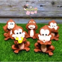 ราคา ตุ๊กตาลิงดินปั้น, ตุ๊กตาลิงกินกล้วย, ตุ๊กตาลิงปิดหู ปิดตา ปิดปาก ขนาดสูง 4 ซม. (6356342864)