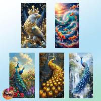 ราคา Diamond Painting 5D DIY นกยูง สัตว์ ครอสติสคริสตัล 5 มิติ ภาพติดเพชร ตกแต่งผนัง รูปภาพ WxH 40x70 cm (27482507712)