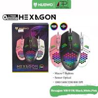 ราคา Nubwo MOUSE(เม้าส์)OPTICAL GAMING รุ่นHexagon NM-91M(Black,White,Pink) (12311140244)
