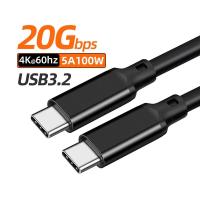 ราคา Usb3.2 Gen2 Usb3 2 Gen2x2 สาย PD 100W ประเภท USB C ถึง USB C สาย 3m 2m 1m 0.3m 0.5m Data Cable 20Gbps Tranfer 4K 60Hz (27668972643)