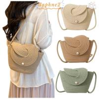 ราคา DAPHNES Bucket Bag ปุ่มไข่มุก สีเรียบ ทำด้วยมือ กระเป๋าสะพายข้างหญิง จากวัสดุธรรมชาติ (54257763223)