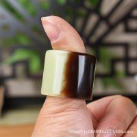 ราคา Xinjiang Hetian Marshmallow หยกสีประแจนิ้วมือผู้ชาย Thumb แหวน Wenwan ประแจนิ้วด้านนอกมองโกเลียแหวนประแจนิ้ว 12.11.04 (45852950615)