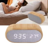 ราคา Wooden Digital Alarm Clock LED Glowing USB Plug In Electronic Alarm Clock For Children's Rooms Bedroom Home Decoration (25629111104)