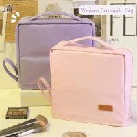 ราคา JEREMY1 กระเป๋าเก็บเครื่องสําอาง, แบบพกพา PU ยืนกล่องดินสอ, Creative สีทึบแนวตั้ง Multi-Layer Travel แต่งหน้าผู้หญิง (48308334587)