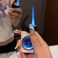 ราคา [Lighter]นาฬิกาหน้าปัดสวิงอาร์มเรืองแสงแบบคู่เปลวไฟ คู่เปลวไฟตรง ไฟแช็กสีน้ำเงิน เนื้อโลหะระดับสูง ของขวัญสำหรับแฟน (44100466715)