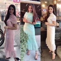 ราคา แม็กซี่เดรสลูกไม้ฉลุ Tag.Lady Marai. sz.xl อก 36" เอว 31-32" สพ.40"สีเขียวมิ้นค่ะ งานสวยมากๆๆ (2715404315)