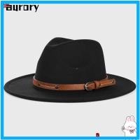 ราคา AURORY หมวกปานามา, กว้าง Brim Vintage Felt Fedora หมวก, แฟชั่น Elegant พร้อมเข็มขัดหัวเข็มขัดหมวกคาวบอยนุ่มผู้ชายผู้หญิง (48258806673)