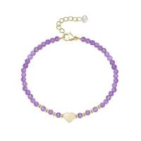 ราคา สร้อยข้อมือหินมงคล งานแท้ อเมทิสต์ Amethyst อัญมณี คริสตัล สีม่วง หินเจียร กำไลหินนำโชค (25802145240)