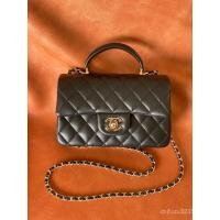 ราคา CHANEL Classic CF Mini Flap Handbag สไตล์ขนแกะ สีดำ กุญแจโซ่ทอง ใช้งานได้ทุกวัน (53807962173)