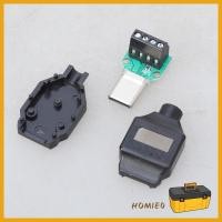 ราคา HOMIE0 DIY USB C ชายปลั๊ก 4pin 5pin สีดํา Solderless Connector อะแดปเตอร์สําหรับ 65W Fast สายชาร์จซ่อม Proje (54609457645)