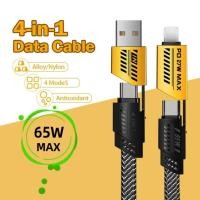 ราคา 4IN1 65W มัลติฟังก์ชั่น Fast สายชาร์จ, Anti-break ร่มสาย - สําหรับ USB-Type C,Type C,Type C- iP,USB-iP (41879446223)