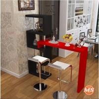 ราคา L shape Red Bar table rCabinet Wall Bar Counter Rotating Table wine cabinet Divider table meja bar (48802936486)