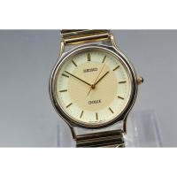 ราคา Vintage1999[exc+5] seiko dolce 5e61-0a20 gold round two tone 32mm qz men's watch (45506604761)