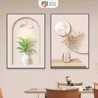 ราคา ชุดภาพวาดกระจกติดผนังดอกไม้ 2 ชิ้นคุณภาพสูง UV5D พิมพ์ MIJAN FUNITURE ยี่ห้อ (49256508157)