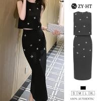ราคา ZY·HT ชุดเซ็ท 2 ชิ้น ผญ เสื้อแขนกุด+กระโปรง เดรสผู้หญิง สีดำ เดรสทำงาน เดรสไฮโซ ชุดออกงาน ชุดไปงานแต่ง 30546 (40916130515)