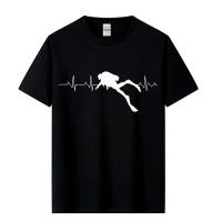 ราคา [พร้อมส่ง]Scuba Dive Heart Beat ของขวัญที่ดีที่สุดสำหรับ Diver เสื้อยืด Lengan Pendek Musim Panas (42371468735)