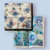 ราคา Blue Flowers Symphony ผ้าเช็ดหน้าลายดอกไม้แบรนด์ญี่ปุ่น จับคู่พิเศษ (44423287339)