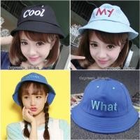 ราคา Bucket_Cool My What หมวกบักเก็ต หมวกกันแดด Cap_Hat ลายปัก สีพาสเทล หมวกแฟชั่น สไตล์เกาหลี ราคาถูก พร้อมส่ง (10186967517)