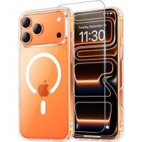 ราคา Temdan for iPhone 17 Pro Max Case Clear with Screen Protector, Compatible with Magsafe, Anti-Yellowing, Military-Grade Protection, Shockproof Slim Magnetic Phone Case Cover, Transp (52009591296)