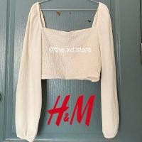 ราคา ส่งต่อเสื้อครอปแขนยาว H&M สีขาว size L (25805342525)