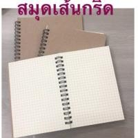 ราคา สมุดเส้นกริด ริมลวด เส้นตาราง ปกสีดำ ปกสีน้ำตาล เส้น Grid iboom A4/B5/A5/B6/A6 50แผ่น (3634693218)