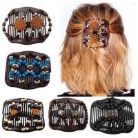ราคา WMES1ZA กิ๊บติดผมลูกปัดยืดหยุ่น, Bun Holder Disc กิ๊บติดผม Vintage Magic หวีผม, อุปกรณ์เสริมผมเกาหลียืด Headwear กิ๊บติดผม Claw DIY (41530303180)